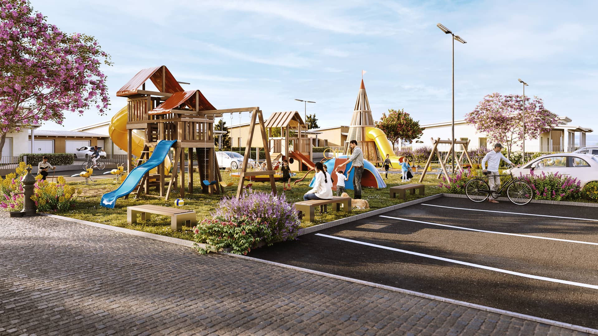 Render esterno NovaGreg — prospettiva laterale